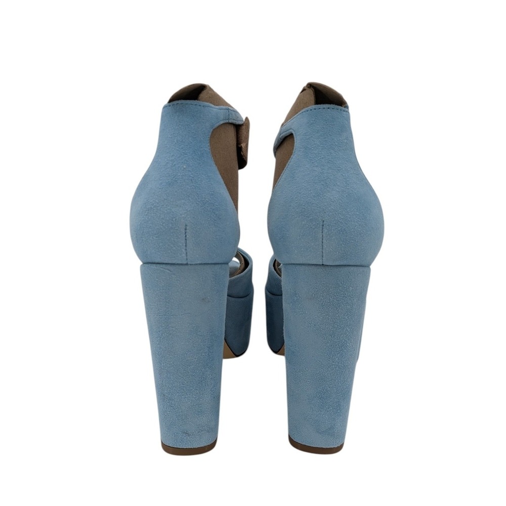 Marc Fisher LTD Della Light Blue Suede Platform Block Heel Sandals Size 6.5 NEW - Picture 5 of 7